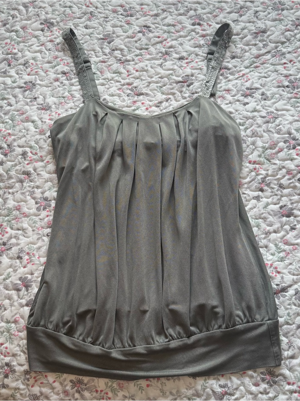 Y2K 2000s Going Out Sleeveless Tank Top Slouch, Olive Green, Size Small Women’s